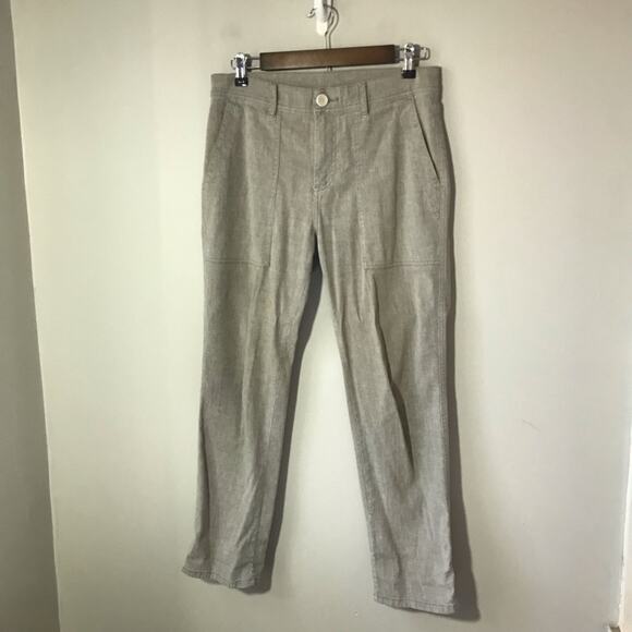 Standard James Perse khaki linen blend pants womens size 26 lightweight luxury S - Picture 1 of 13